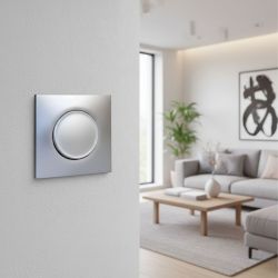 60402 EUR'OHM SQUARE Bouton poussoir 10A Silver