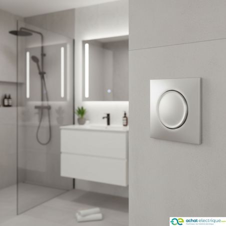 60402 EUR'OHM SQUARE Bouton poussoir 10A Silver