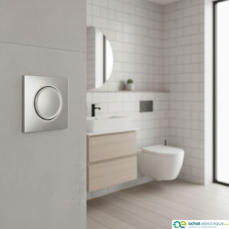 60402 EUR'OHM SQUARE Bouton poussoir 10A Silver