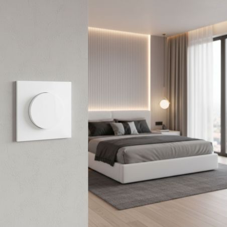 60208 EUR'OHM SQUARE Bouton poussoir 10A blanc à griffes