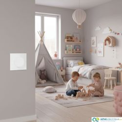 60208 EUR'OHM SQUARE Bouton poussoir 10A blanc à griffes