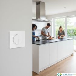 60211 EUR'OHM SQUARE double Bouton poussoir blanc