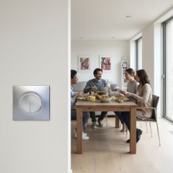 60411 EUR'OHM SQUARE Double Bouton poussoir Silver