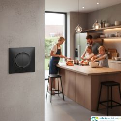 60316 EUR'OHM SQUARE Interrupteur va et vient + Bouton poussoir Vulcain