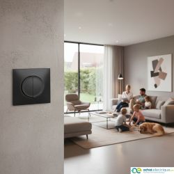 60316 EUR'OHM SQUARE Interrupteur va et vient + Bouton poussoir Vulcain