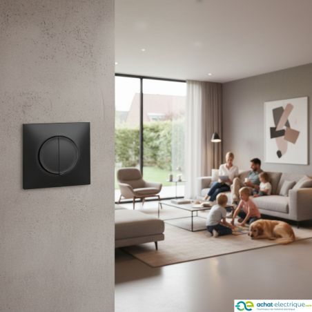 60316 EUR'OHM SQUARE Interrupteur va et vient + Bouton poussoir Vulcain