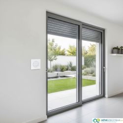 60223 EUR'OHM SQUARE Interrupteur volet roulant 3 positions montée/descente/stop blanc blanc