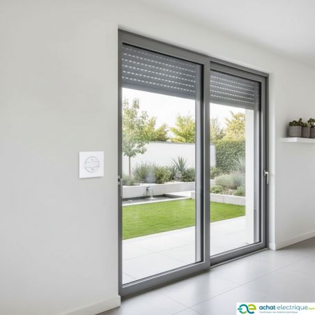 60223 EUR'OHM SQUARE Interrupteur volet roulant 3 positions montée/descente/stop blanc blanc