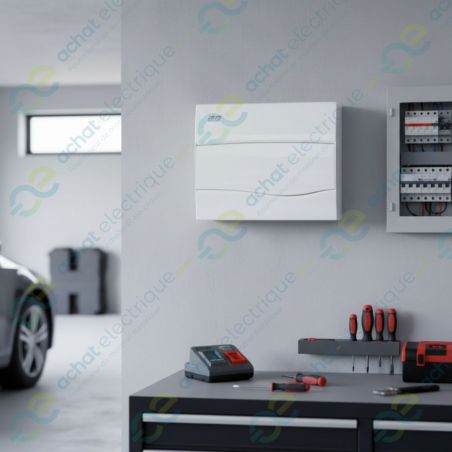 BV12PO IDE - Tableau de distribution résidentiel - 1 rangée de 12 modules - 228x264x99mm - avec rail DIN