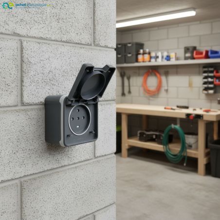 60844 EUR'OHM OXXO 	Prise électrique étanche 3P+N+T 20A gris IP55