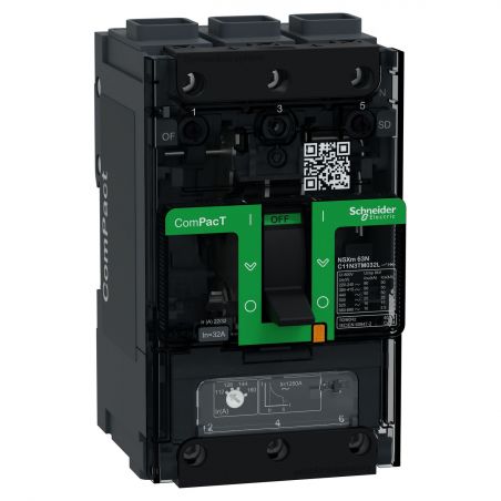 C11E3TM032L Schneider ComPact NSXm - disjoncteur 32A TM-D - 16kA - 3P 3d - bornes everlink