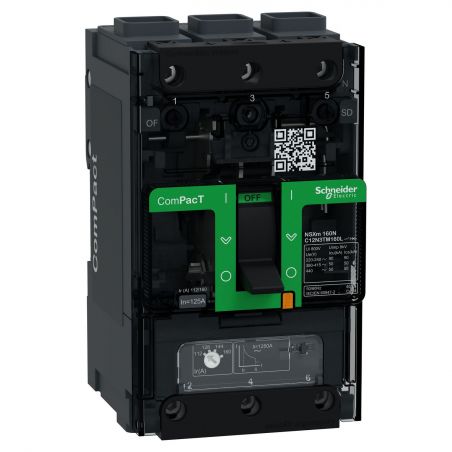 C12H3TM125L Schneider ComPact NSXm - disjoncteur 125A TM-D - 70kA - 3P 3d - bornes everlink