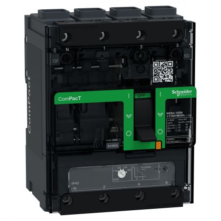 C11N4TM080L Schneider ComPact NSXm - disjoncteur 80A TM-D - 50kA - 4P 4d - bornes everlink