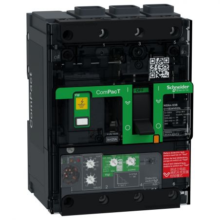 C11E34V100L Schneider ComPact NSXm - disjoncteur 100A MicroLogic Vigi 4.1 - 16kA - 3P 3d - bornes everlink