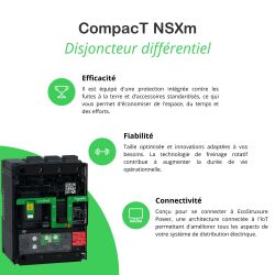 C11B34V025L Schneider ComPact NSXm - disjoncteur 25A MicroLogic Vigi 4.1 - 25kA - 3P 3d - bornes everlink