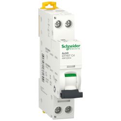 A9P22604 disjoncteur Schneider 4A - 1P+N - courbe C - 4,5/6kA - À vis - Schneider iDT40T