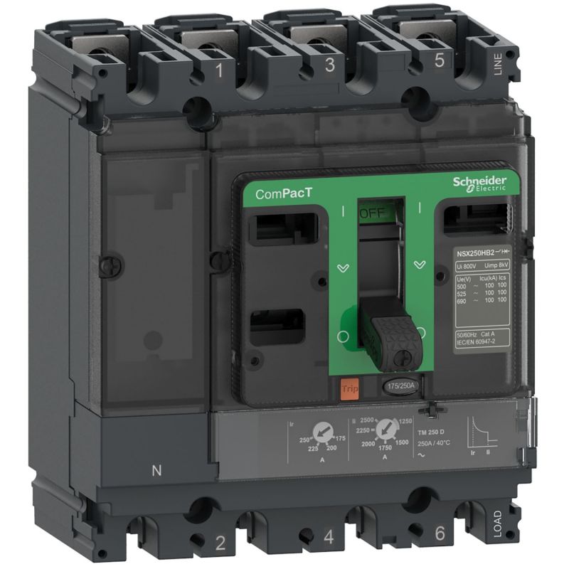 C25B4TM250 Schneider ComPact NSX100/160/250 - disjoncteur 250A TM-D - 25kA - 4P