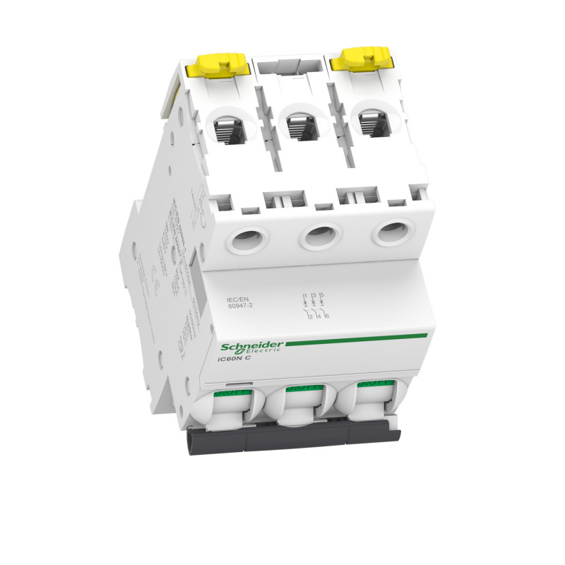 A9F77306 Schneider iC60N disjoncteur triphasé Schneider 6A - 3P - courbe C - 10kA - À vis