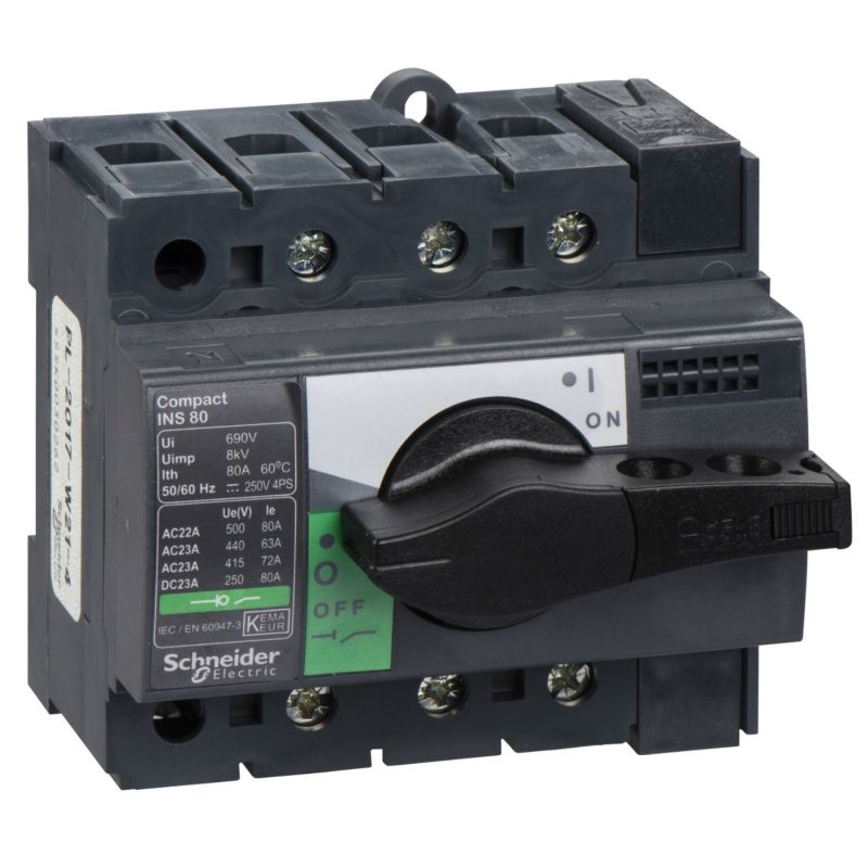 Interrupteur sectionneur ComPacT INS Schneider 28904 INS80 - 80A - 3P