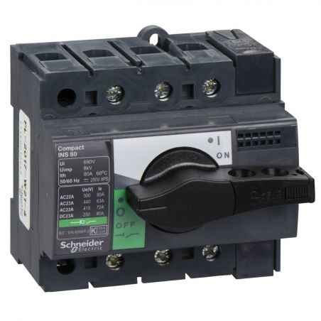 Interrupteur sectionneur ComPacT INS Schneider 28904 INS80 - 80A - 3P