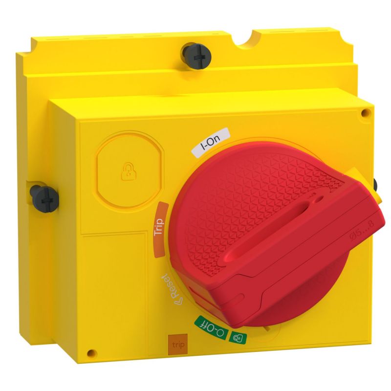 LV429339T Schneider Commande rotative directe - poignée rouge plastron jaune pr NSX250