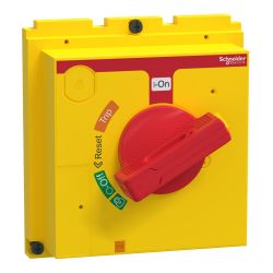 LV432599T Schneider Commande rotative directe - poignée rouge et plastron jaune pr NSX630