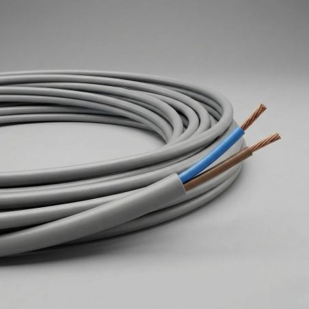 Câble électrique souple H05VVF 2X0,75 mm² GRIS – Couronne 50 m, 100 m ou au mètre