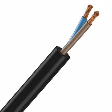 Câble électrique souple H05VVF 2X1 mm² NOIR – Couronne 100 m ou au mètre