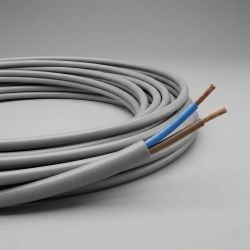Câble électrique souple H05VVF 2X1 mm² GRIS – Couronne 50 m, 100 m ou au mètre