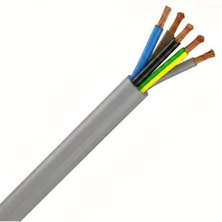 Câble électrique souple H05VVF 5G1 mm² GRIS – Couronne 50 m, 100 m ou au mètre