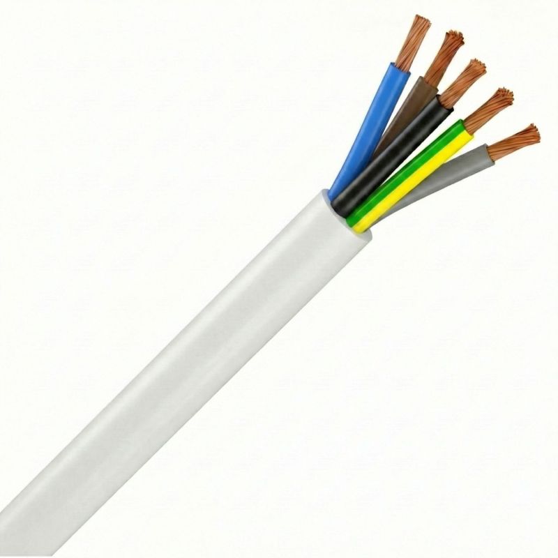 Câble électrique souple H05VVF 5G1 mm² BLANC – Couronne 50 m et 100 m