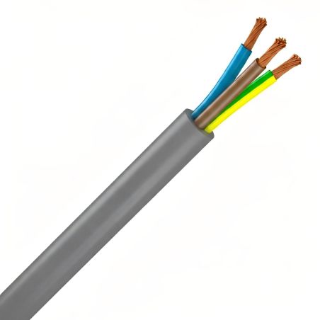 Câble électrique souple H05VVF 3G1,5 mm² GRIS – Couronne 50 m, 100 m ou au mètre