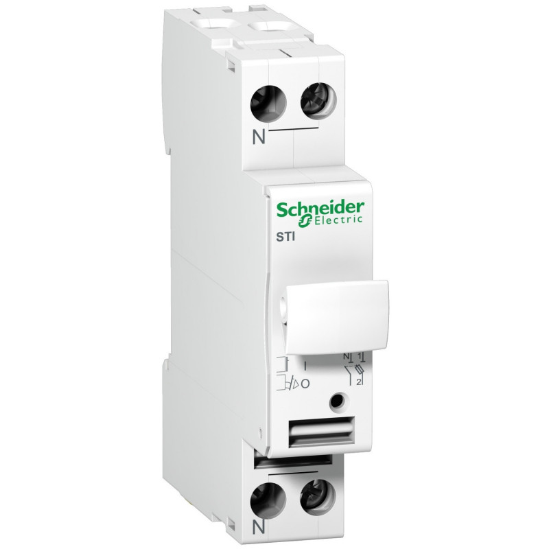 A9N15646 Sectionneur porte fusible Schneider 25A - 1P+N -  pour fusibles  10x38mm - Schneider Acti9 STI