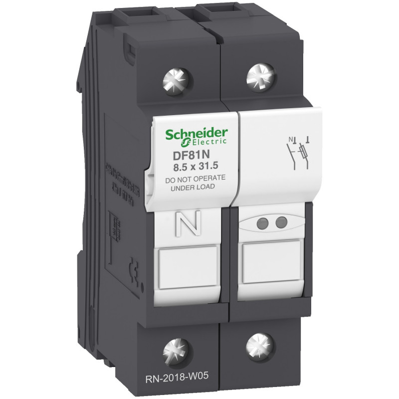 DF81N Porte fusible à tiroir 25A - 1P+N -  pour fusibles  8x31mm - Schneider Electric TeSys DF