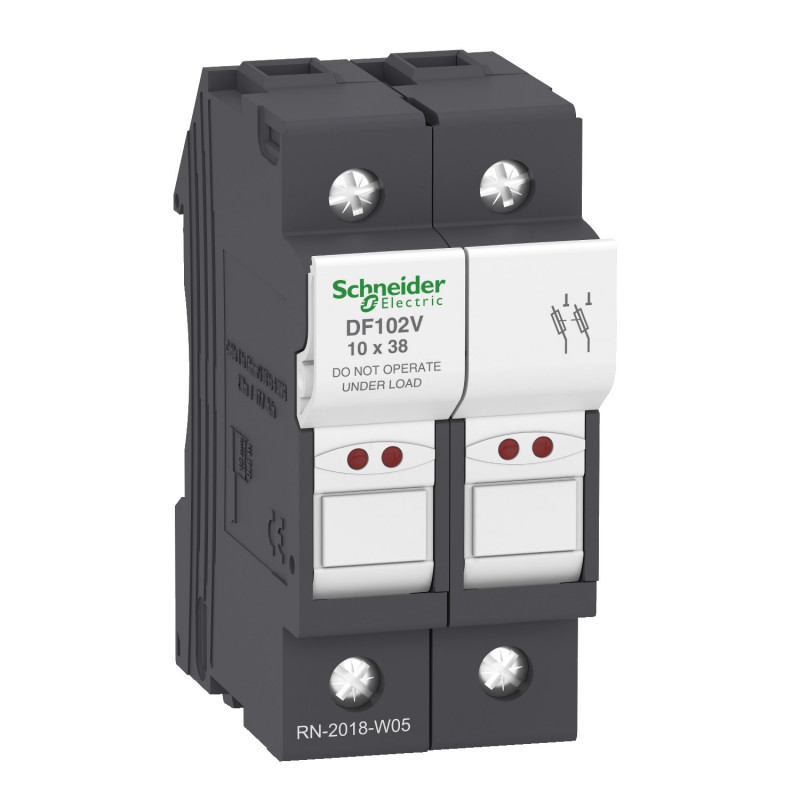 DF102V Porte fusible à tiroir 32A - 2P -  pour fusibles  10x38mm - Schneider Electric TeSys DF