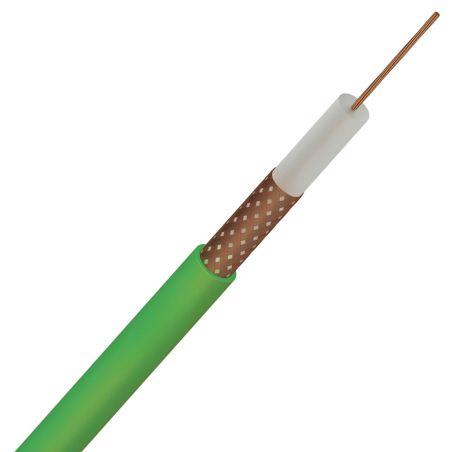 Câble coaxial vidéo KX6 A vert – Couronne de 100m ou Touret