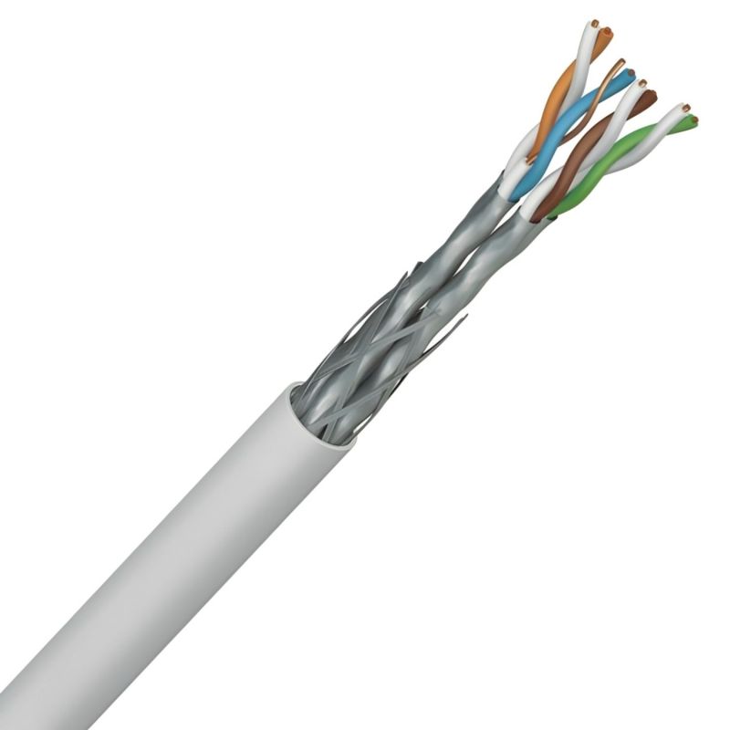 Câble informatique blindé S/FTP 2x4P CAT.7 SH 600MHz Blanc – Touret ou au mètre
