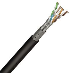 Câble informatique blindé S/FTP 4P CAT.7 OUTDOOR PE Noir 1000MHz – Touret ou au mètre