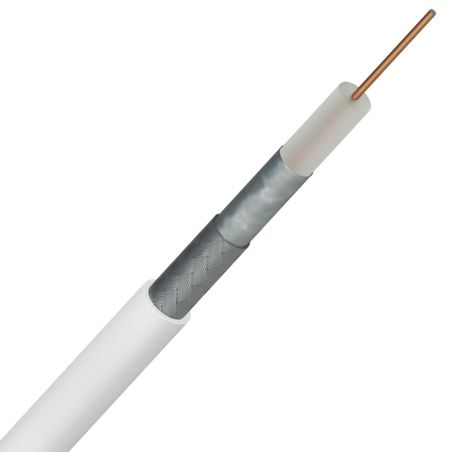 Câble coaxial TV 17VATCAA+ Blanc Couronne de 100m
