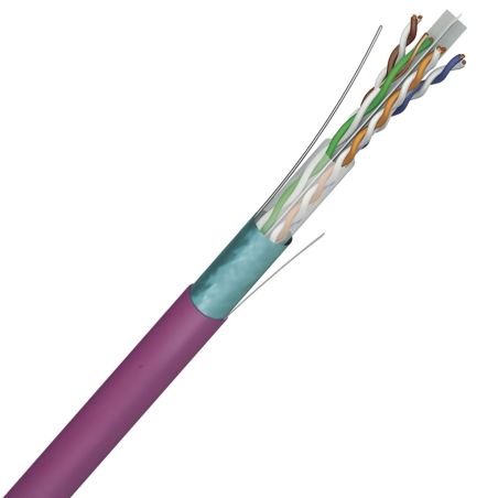 Câble informatique F/UTP 2x4P CAT.6A SH 500MHz Violet – Touret ou au mètre