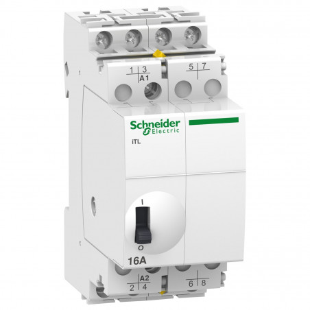 A9C30114 Schneider - Télérupteur tétrapolaire 4NO 16A - 24Vca ou 12Vcc - Acti9 iTL
