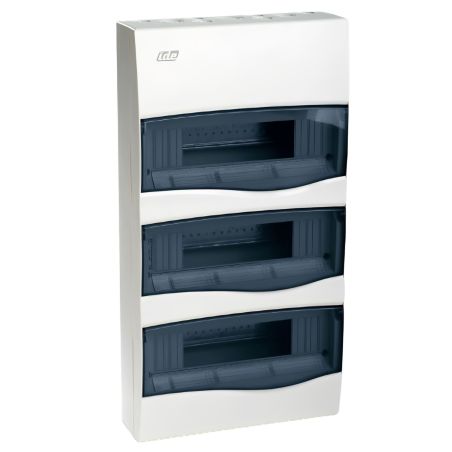 BV36PT/RR IDE - Tableau de distribution résidentiel - 3 rangées de 12 modules - 497x264x99mm - avec rail DIN