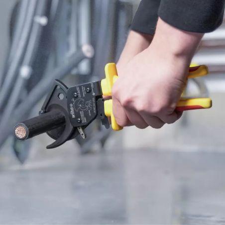 46674 Wiha - Pince coupe-câble isolée à cliquet jusqu'à 300 mm²