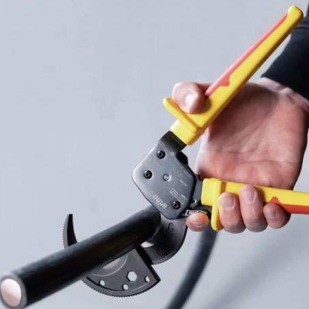 46674 Wiha - Pince coupe-câble isolée à cliquet jusqu'à 300 mm²