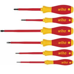 833 Wiha - Jeu de tournevis à fente/ Phillips SoftFinish® electric, 6 pièces.