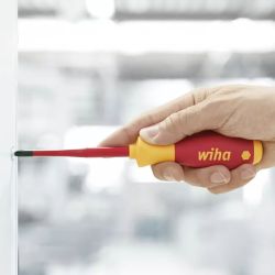 35389 Wiha - Jeu de 6 tournevis à fente/ Phillips SoftFinish® electric slimFix