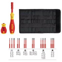41231 Wiha - Jeu slimvario 18 pcs 16 emb slim mixte + Stubby VDE