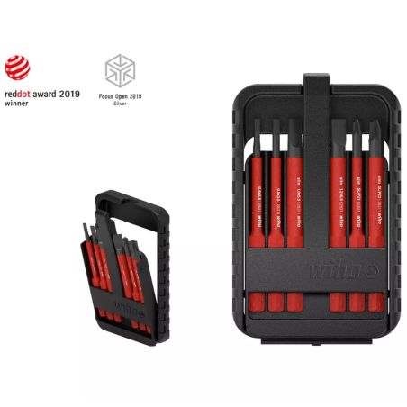 43159 Wiha - Coffret de 6 embouts slim isolés Fente/PH en étui 2,5 - 3,5 - 5,5 - 6,5 - PH1 - PH2