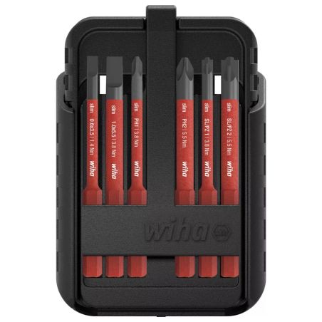 43162 Wiha - Coffret de 12 embouts slim isolés Fente/PH/PZ/Bornier/Torx en étui