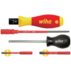 38074 Wiha - Jeu SlimTorque VDE 1,0 - 5,0 Nm + porte-embouts + outils de réglage + 2 embouts TorqueVario-S VDE 1,0-5,0 Nm